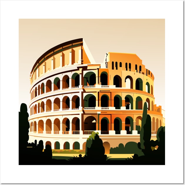 Vibrant Colosseum: A Roman Dream Wall Art by Paper Punch